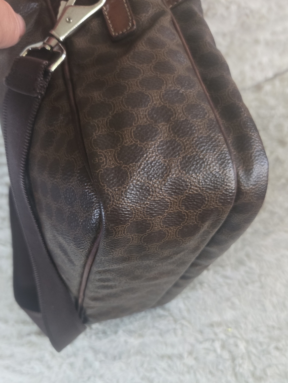 Celine Brown Monogram Crossbody Messenger Bag Euc Like New - Picture 4 of 15